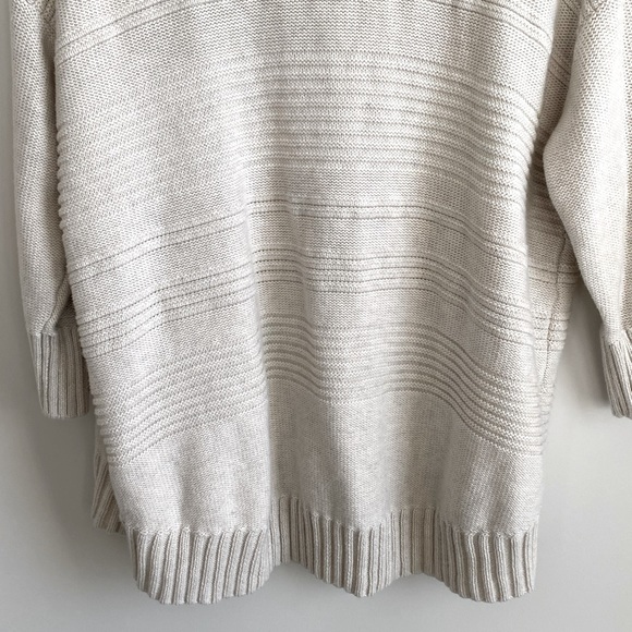 H BY HALSTON Cream Chunky Ribbed Knit Cardigan S - Picture 8 of 9
